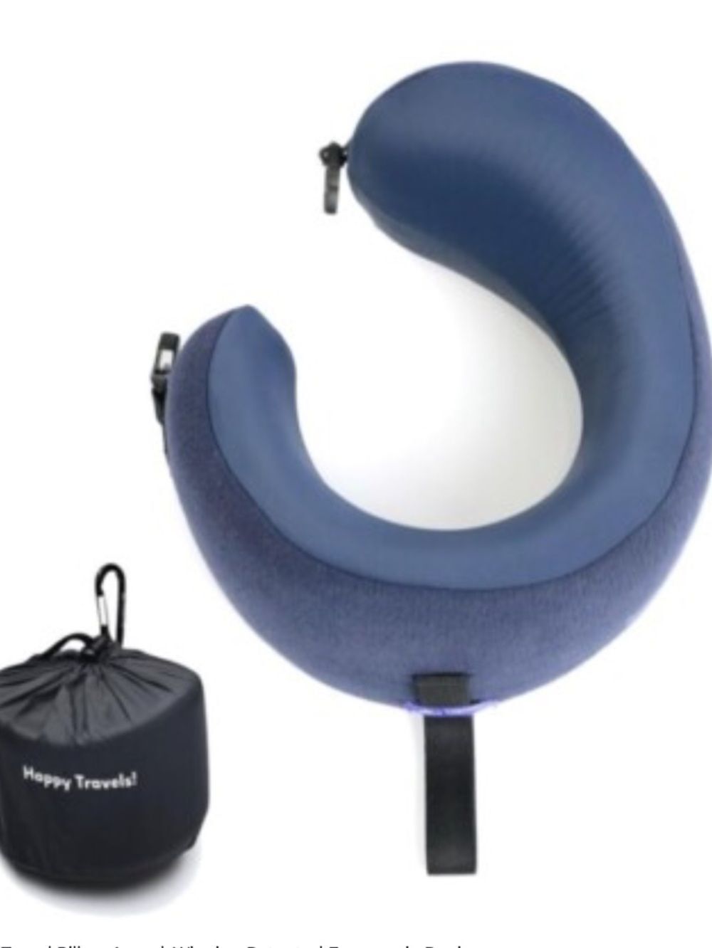 Cushion Lab Travel Pillow Award-Patented Ergonomic Design Navy Medium, NWT